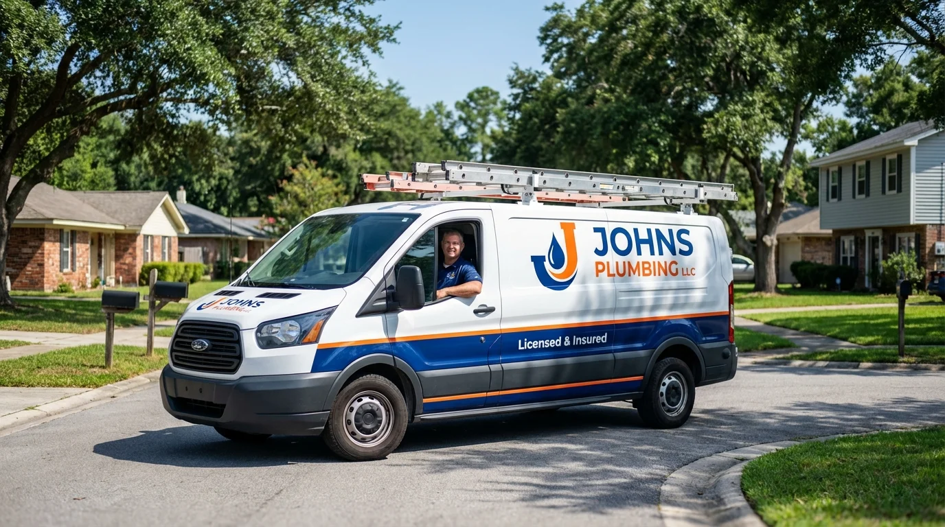 Johns Plumbing LLC service van in Northumberland, PA
