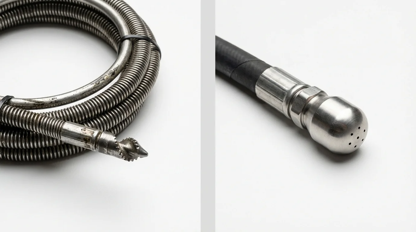 Drain snake cable and hydro jetting nozzle used for drain cleaning in Northumberland, PA