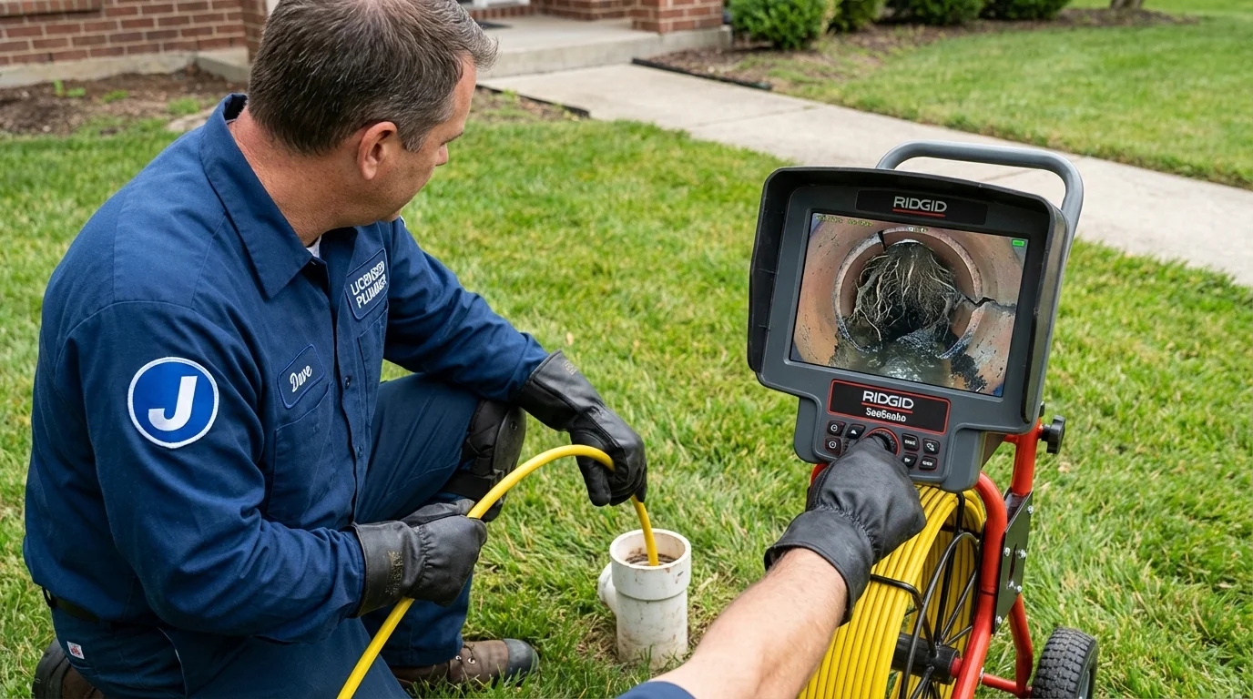 Sewer camera inspection being performed by Johns Plumbing LLC in Northumberland