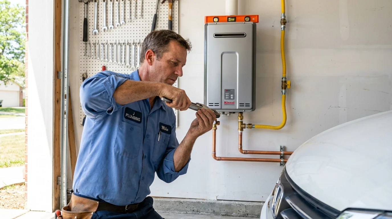 Tankless water heater installation by a Johns Plumbing LLC plumber in Northumberland